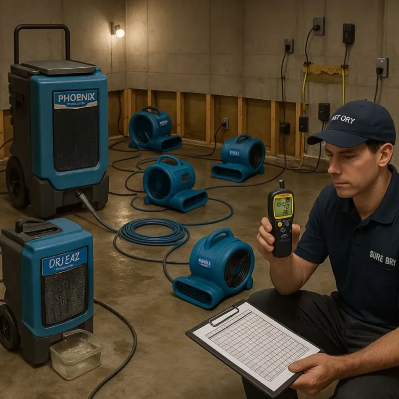Structural Drying and Dehumidification process in Pacific, MO